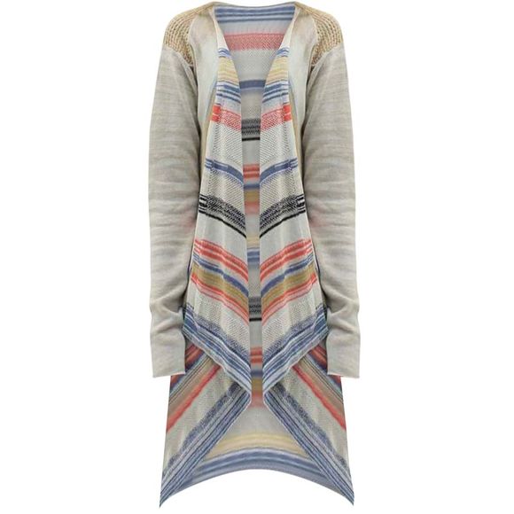 Ivory Colorful Stripe Knit Sweater Jacket - Picture 1 of 4